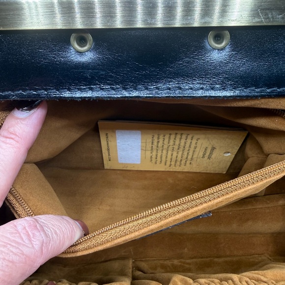 Patricia Nash Anastesie frame bamboo handle satchel bag - Picture 5 of 11